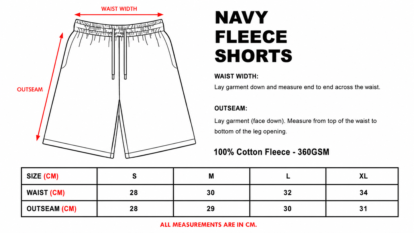NAVY 3/4 SHORTS